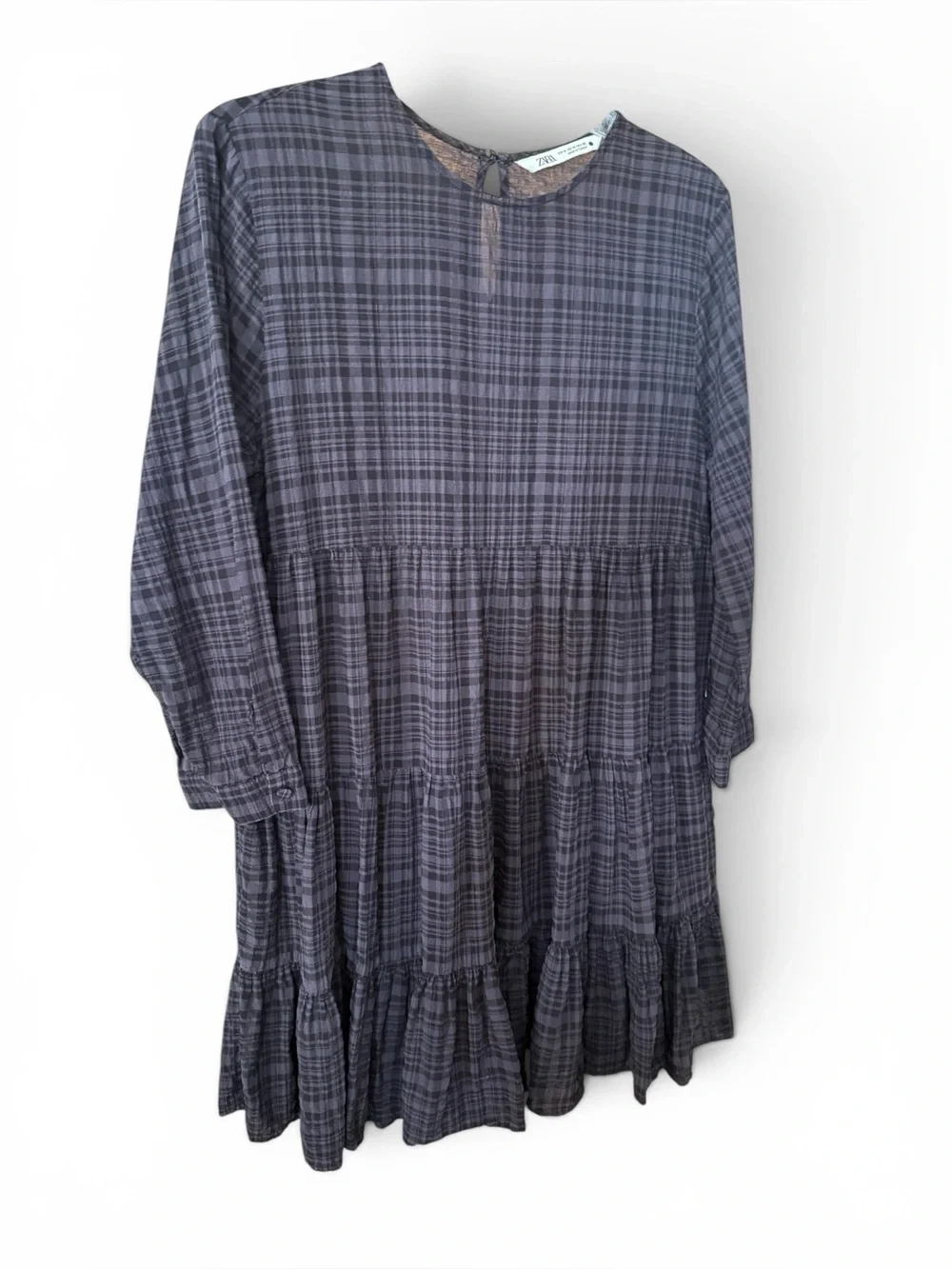 Zara Plaid Tierd Dress - Picture 5 of 10